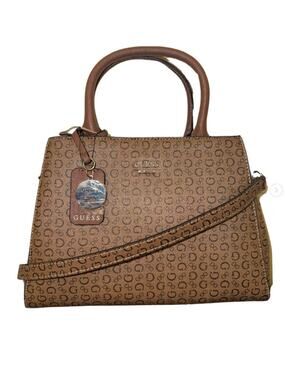 GUESS Monogram Satchel Double Crossbody